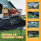 KINGROCK Folding Camping Table, Aluminum Roll-up Table with Easy Carrying Bag for Outdoor, Sturdy, Stable
