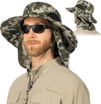 SUN CUBE Wide Brim Sun Hat Men Women, Fishing Hats Sun UV Protection, Mens Hiking Bucket Hat Safari Beach Boonie, UPF 50+