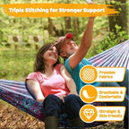 NATUREFUN Ultra-Light Travel Camping Hammock | 300kg Load Capacity,Breathable,Quick-Drying | 2 x Premium Carabiners,2 x Nylon Slings Included | Outdoor Indoor Garden