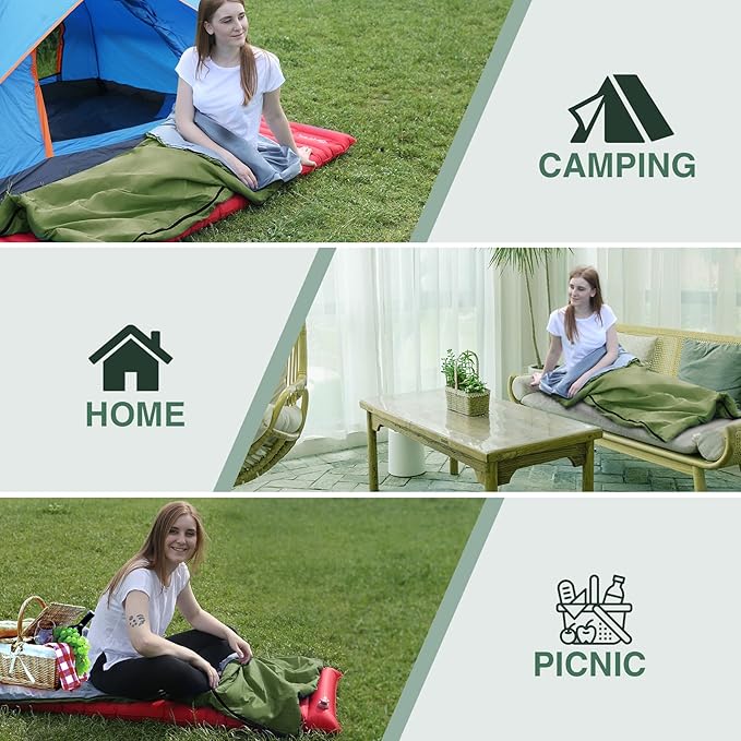 REDCAMP Ultra Lightweight Sleeping Bag for Backpacking, Hiking, Comfort for Adults Warm Weather, with Compression Sack