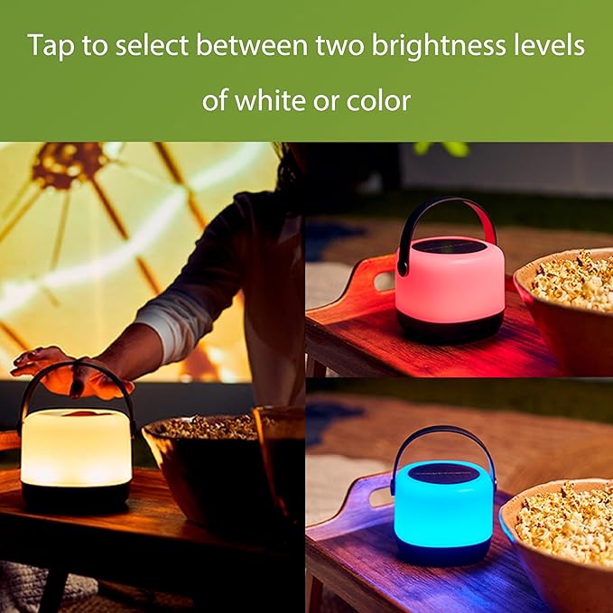 PHILIPS LED Solar Portable Light, 3-in-1 Light Setting 1-Pack Bright White (3000K), Color Changing Solar Light with 80/20 Lumen, Waterproof and Rechargeable