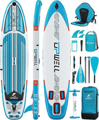UPWELL 11’6”/11'2”/11'/10'8”/10'6”/10'2” Inflatable Stand Up Paddle Board with sup Accessories Including Backpack, Repairing Kits, Non-Slip Deck, Leash, 3 Fins, Paddle and Hand Pump