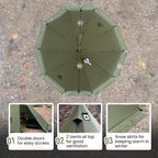 OneTigris Rock Fortress Hot Tent with Stove Jack, 4 Season, 4-6 Person Tipi for Camping, Backpacking, Hunting, Fishing - Waterproof, Wind-Proof