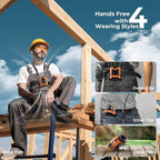 10000mAh Portable Waist Clip Fan, 40H Cooling Personal Wearable Fan, 5 Speeds 16000RPM Strong Belt Fan, Rechargeable Hands-free Neck Fan With Flashlight for Outdoor Jobsite Camping Traveling (Orange)