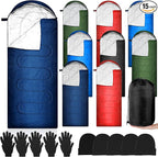 Tranqun Sleeping Bags for Adult with Winter Beanies Gloves, Cotton Liner Camping Sleeping Bag Waterproof Warm Lightweight for Backpacking Camping Indoor Outdoor Homeless People