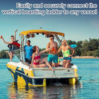 Foldable 2-Step Rope Ladder, 660lbs Strength, Portable Outdoor Climbing Marine Boarding Ladder for Inflatable Boats, Fishing Boats, Kayaks, Motorboats, Canoeing