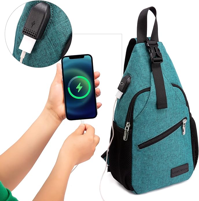 LOVEVOOK Sling Bag for Women Casual Daypack Nylon Crossbody Sling Backpack Travel Shoulder Bag Hiking Daypack