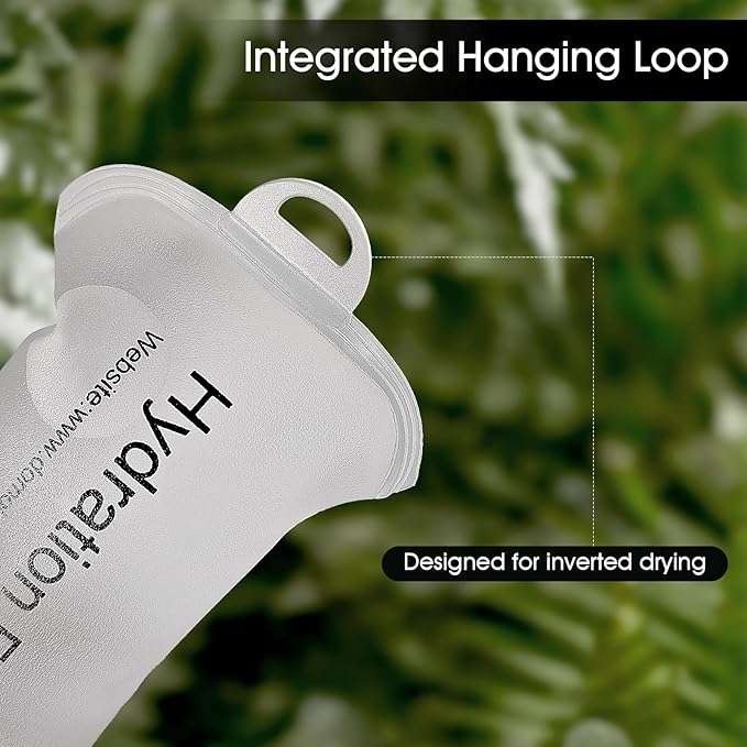 GYGYL Soft Flask, TPU Collapsible Soft Water Bottle for Hydration Pack, Running Vest, Leak-Proof Folding Water Bottle for Hiking Cycling Climbing Jogging-500ml White