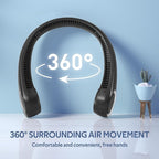 Portable Neck Fan, Hands Free Bladeless, 360° Cooling Personal Fan,Wearable Quiet Fan for Outdoor Indoor, Birthday Gifts for Men Women Mom Dad, 4000mAh Battery USB Rechargeable, 3-Speeds(Black)
