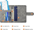 Eoehro Passport Holder for Travel Essentials, Passport Wallet Cover Case for Travel Must Haves Accessories,Passport Book Holders for Women and Men(gray)
