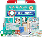 225 Pieces Portable Emergency First Aid Kit for Minor Wound Care, Includes Adhesive Bandages, Wound Gauze Pads, Ideal for Home, Car & On-The-Go