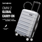Samsonite Omni 2 International Carry-On Luggage with 360° Spinner Wheels - Scratch Resistant Hardshell - TSA, Airline-Approved - Expandable Polycarbonate Shell for Lightweight Travel - Rose Gold