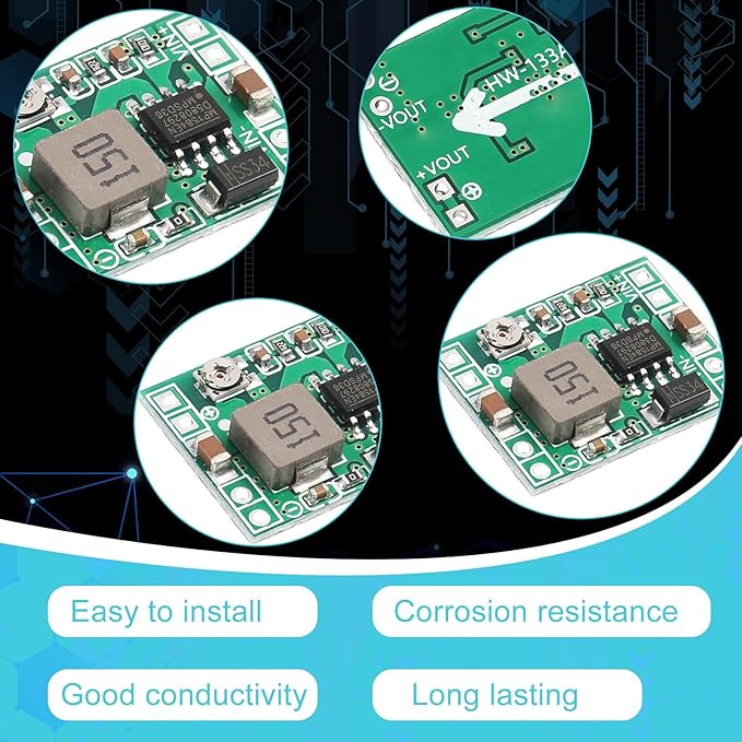 EBOOT 3 Pack MP1584EN DC-DC Buck Converter Adjustable Power Module 24V to 12V 9V 5V 3V
