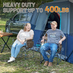 TIMBER RIDGE Aluminum Camping Directors Chair with Side Table Pocket, Portable Folding Chair, Heavy Duty Lawn Chair for Fishing Trip Picnic Concert Outdoor 400lbs, Tan 2 Pack