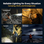 BougeRV Upgraded Telescopic Camping Light, 15600mAh RotatableElectric Lantern, Collapsible Outdoor Light, Cordless Flashlight, Waterproof, Tent Lamp for Camping, Emergency, Hiking, Outdoor