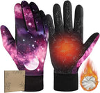 Pixel Panda Running Gloves for Men, Winter Warm Bike Glove for Smart Phone Texting with Non-Slip Silicone Gel - Thermal Windproof and Waterproof for Running, Cycling, Driving