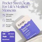 FOMIN - Antibacterial Paper Soap Sheets Tin for Traveling - (100 Sheets) Lavender Portable Travel Hand Soap Sheets, Dissolvable Mini Camping Hand Soap for Hand Washing