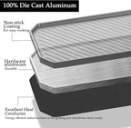 Naturehike Camping Frying Pans Nonstick With Folding Handle, Square Portable Grill Pan for Cooking, Cookware Lightweight Skillet for Indoor & Outdoor Grilling, Backpacking Picnic Hiking(7.7*8.9 inch)