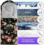 Sleeping Bags for Adults and Kids，3D Printing Camping Sleeping Bag for Girls Boys Lightweight Waterproof Cold/Warm 3-Season，Outdoor Travel with Compression Bags