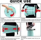 ALEVMOOM Upgraded Telescoping Collapsible Stool with Cushion, Folding Stool with Printing Portable Retractable Foldable Seat Max Load 600lbs for Adults Camping Fishing Outdoor