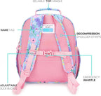 mibasies Kids Backpack for Girls: Girls Backpack 5-8 - Kindergarten Elementary School Bookbag for Girl - Flower Light Blue