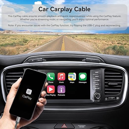 USB to USB C Cable, Car Carplay Cable, Fast Charging Type C Cable for iPhone 16/16 Pro Max 15 Pro 15 Plus, iPad, Samsung Galaxy, and Other Type-C Devices (1, Gray, 4Ft)