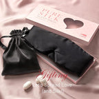 LitBear Silk Sleep Mask for Side Sleeper, Eye Mask Sleeping for Women Men 100% 22 Momme Pure Mulberry Silk, Face-Hugging Padded Eye Cover for Sleeping with Adjustable Band (Black)