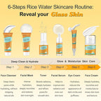DOYEEWO Skin Care Set,6Pcs Women Teen Glass Skincare w/Korean Rice Extract,Hydrate Glow Repair Anti-Aging Facial Routine Kit Self Care Gifts for Women Mom Wife Teenage Girl Valentines Christmas Gifts