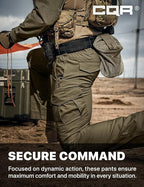 CQR Men's Flex Ripstop Tactical Pants, Water Resistant Stretch Cargo Pants, Lightweight EDC Hiking Work Pants