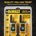DEWALT DXFRS800 FRS Walkie Talkies Long Range 2 Way Radio, 2 Watt, Waterproof & Rechargeable, 2 Pack