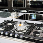 IMIKEYA Camping Cookware Pot, Portable Stainless Steel Camp Cook Pan, Lightweight Stackable Camping Pots for Outdoor Backpacking Hiking Picnic(5.82inch)