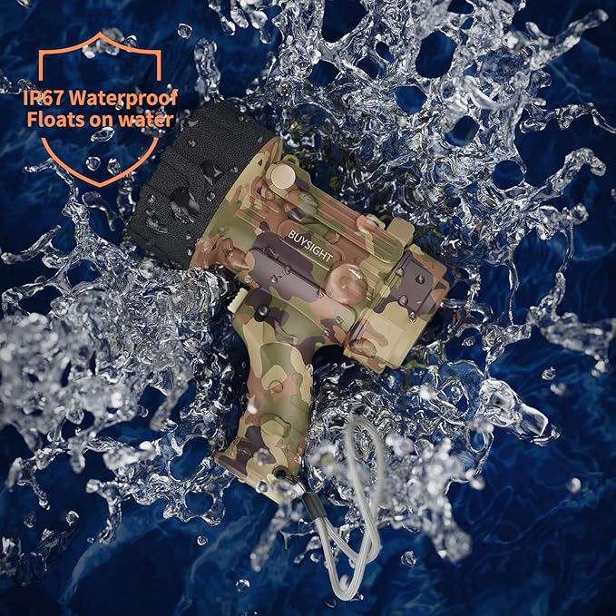 BUYSIGHT Rechargeable Spotlight Flashlight,Super high lumens Hand held Spotlight Waterproof Flashlight Hunting Lamp with red Filter (Camouflage Grey)