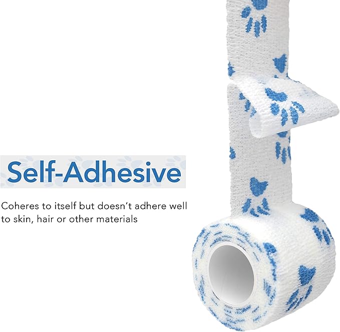 RISEN Cohesive Bandage 2” x 5 Yards, 6 Rolls, Self Adherent Wrap Medical Tape, Adhesive Flexible Breathable First Aid Gauze Ideal for Stretch Athletic