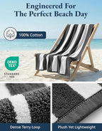 LANE LINEN Beach Towels 4 Pack - Premium 520 GSM Beach Towel, (30" x 60") 100% Cotton Pool Towel for Adults - Qick Dry Large Towels, Soft & Highly Absorbent Set for Travel & Vacation - Ocean Breeze