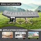 Folding Camping Cot for Sleeping, Portable Cots for Adults, Heavy Duty Cot Bed 550LBS(Max Load), Extra Wider Cots with Large Pocket for Outdoor, Office, Beach