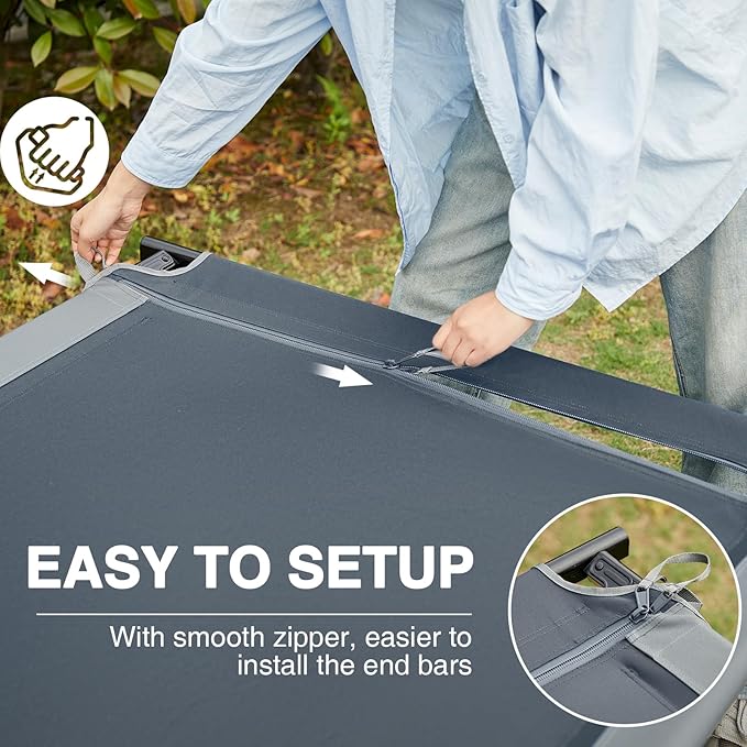 EVER ADVANCED Extra Wide Camping Cot for Adults Oversized XXL Sleeping Cots Folding Cot Bed with Carry Bag, 84.3" L x 41.9" W, Support to 550 lbs