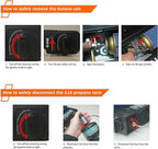 Dual Fuel Camp Stove with Windblocker, Propane or Butane Stove10000 BTU With Propane Adapter Hose and Carrying Case Propane Stove for Camping,Gas Portable Stove for Huting, Hiking（Fuel not included）