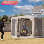 Porayhut Pop up Screen House Tent Sun Shelter with Breathable Mesh Doors,Portable Camping Tent with Detachable Waterproof Floor,10x10FT Screen Canopy Outdoor for Family Friends Party