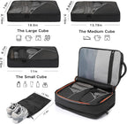 50L Carry on Travel Backpack, Expandable Airline Approved Backpacks with 3 Packing Cubes Fit 17.3 inch Laptop Suitcase backpack for Men Women(Black)