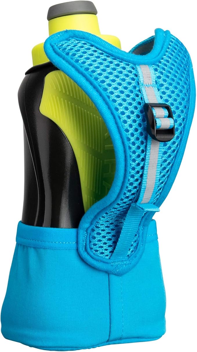Nathan Running Handheld Water Bottle Adjustable No-Grip Quick Squeeze Lite Hand Strap. 12 oz Insulated Water Bottle. Reflective Hydration