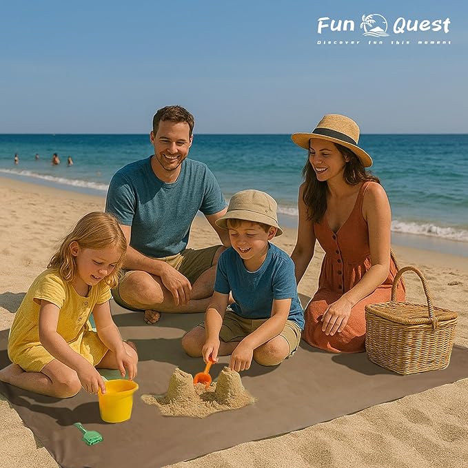 Picnic Blanket Waterproof – Packable Sand Proof Beach Blanket (0.42lb/0.66lb), Compact & Foldable, Fits in Pocket with Integrated Stakes, Ideal for Camping, Hiking, Travel, Concert, Festival