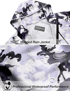 COOFANDY Men's Packable Rain Jacket Lightweight Waterproof Raincoat with Hood Travel Hiking Golf Windbreaker