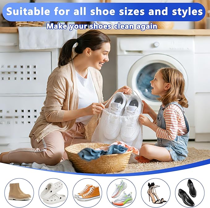 2Pcs Reusable Shoe Washing Machine Bag for Washer and Dryer:Free Up Hands, Prevent Deformation,shoe bag with Zipper Protection Design, Use for all Shoes,Sports Shoes(Yellow) (A-Orange)