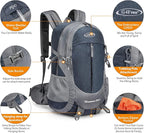 G4Free 35L Hiking Backpack Water Resistant Outdoor Sports Travel Daypack Lightweight with Rain Cover for Women Men (Navy Blue)