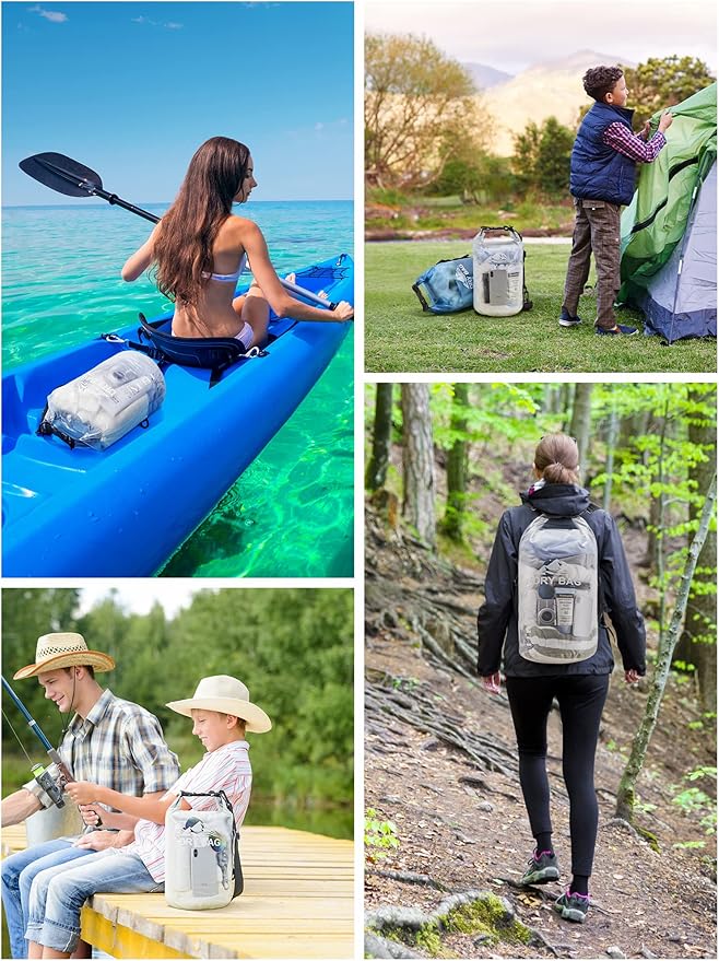 HEETA Dry Bag Waterproof for Women Men, 5L/10L/20L/30L/40L Roll Top Lightweight Dry Storage Bag Backpack with Phone Case for Travel Swimming Boating Kayaking Paddle Board Camping Beach Accessories