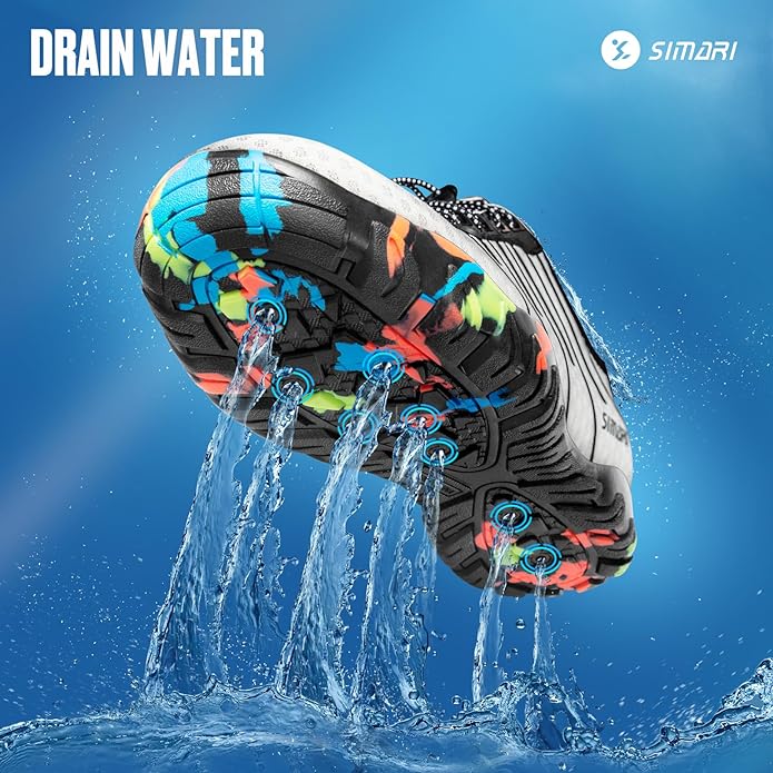 SIMARI Water Shoes for Women Men - Barefoot Quick-Dry Aqua Socks | Lightweight Swim Shoes for Surfing, Swimming, Beach Sports, Kayaking, Diving | Non-Slip Design
