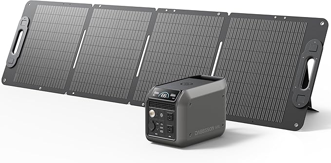 Dabbsson 600L Solar Generator with 120W Solar Panel,768Wh 600W Power Station,Up to 900W AC Output,1.5X Extended Runtime,Recharge 100% in 1.6 Hrs,Semi-Solid LiFePO4,EPS,100W USB-C,for Camping RV Home