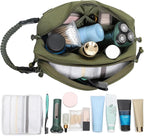 Tactical Toiletry Bag for Men Dry Wet Separate Dopp Kit Travel Hygiene Bag EDC Utility Tool Molle Pouch Mens Shaving Kit Travel shower Bags (OD Green)