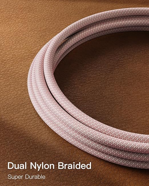 CONMDEX USB C Cable 10Gbps [2ft, 2-Pack] USB 3.1 Gen 2 USB A to USB C Data Transfer Cord for Android Auto/Carplay, 3A Fast Charging Type C Cable for iPhone 17 16 Pro Max Samsung Galaxy S25, Pink
