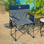 TIMBER RIDGE Aluminum Camping Directors Chair with Side Table Pocket, Portable Folding Chair, Heavy Duty Lawn Chair for Fishing Trip Picnic Concert Outdoor 400lbs, Navy